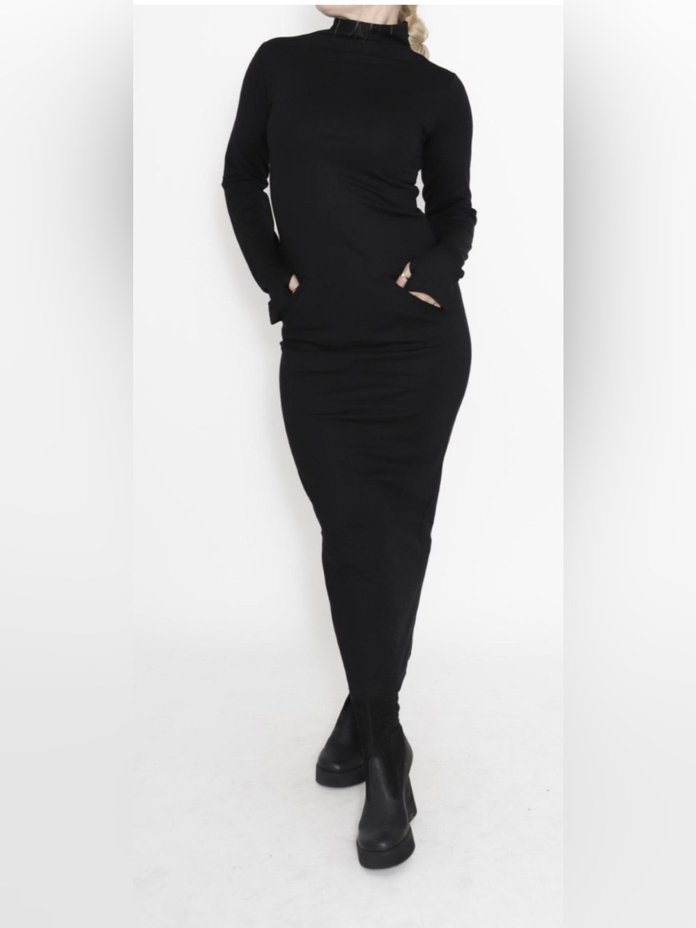 NEW Women's Black Long Sleeve Bodycon Dress by SORT AARHUS, size M